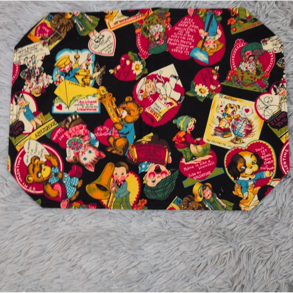 Quilt‎ Fabric "Lovenotes-1" Valentine's Table Place Cloth 16.75 X 12.25 Fun